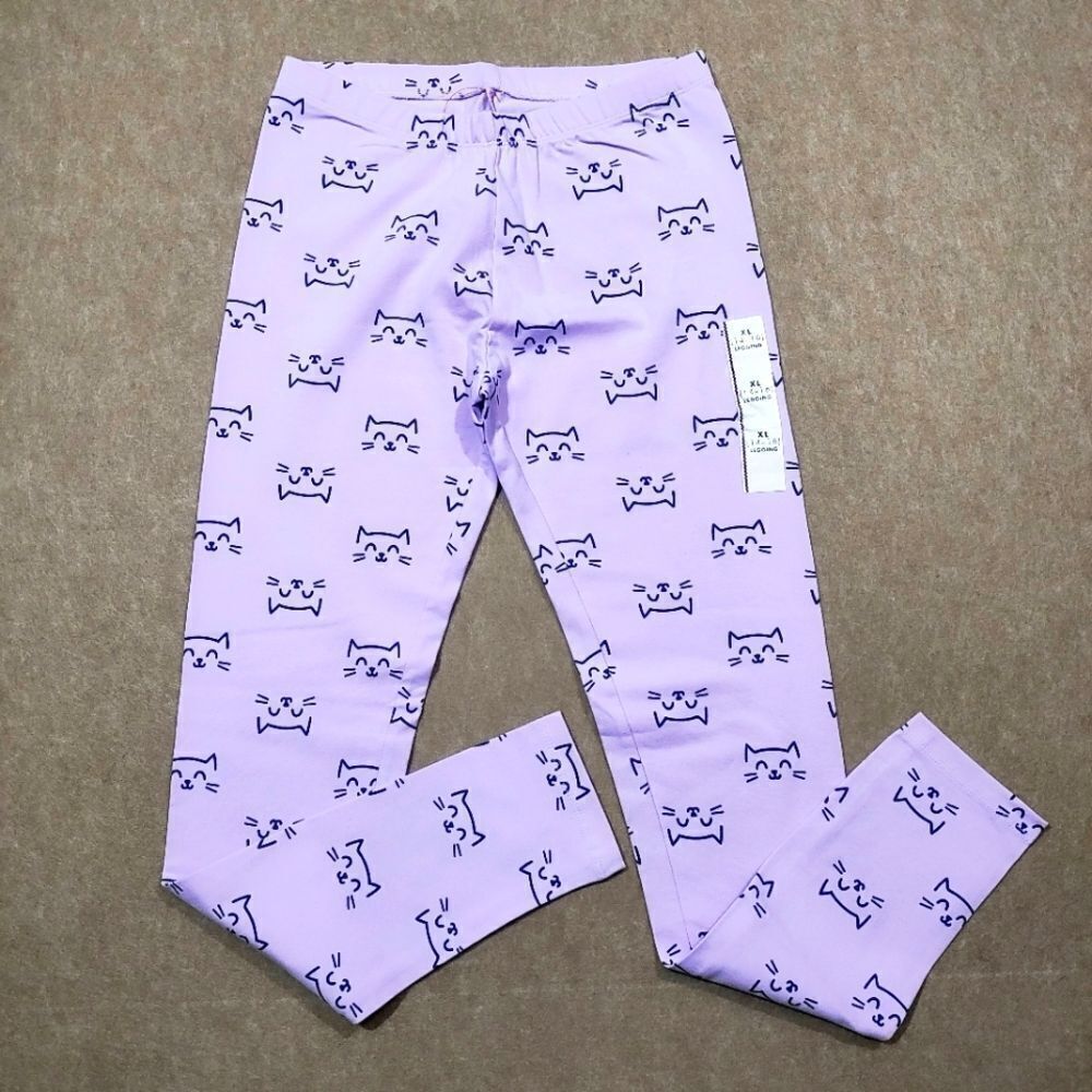 Cat & Jack Girls Cat Print Ankle Leggings XL -O